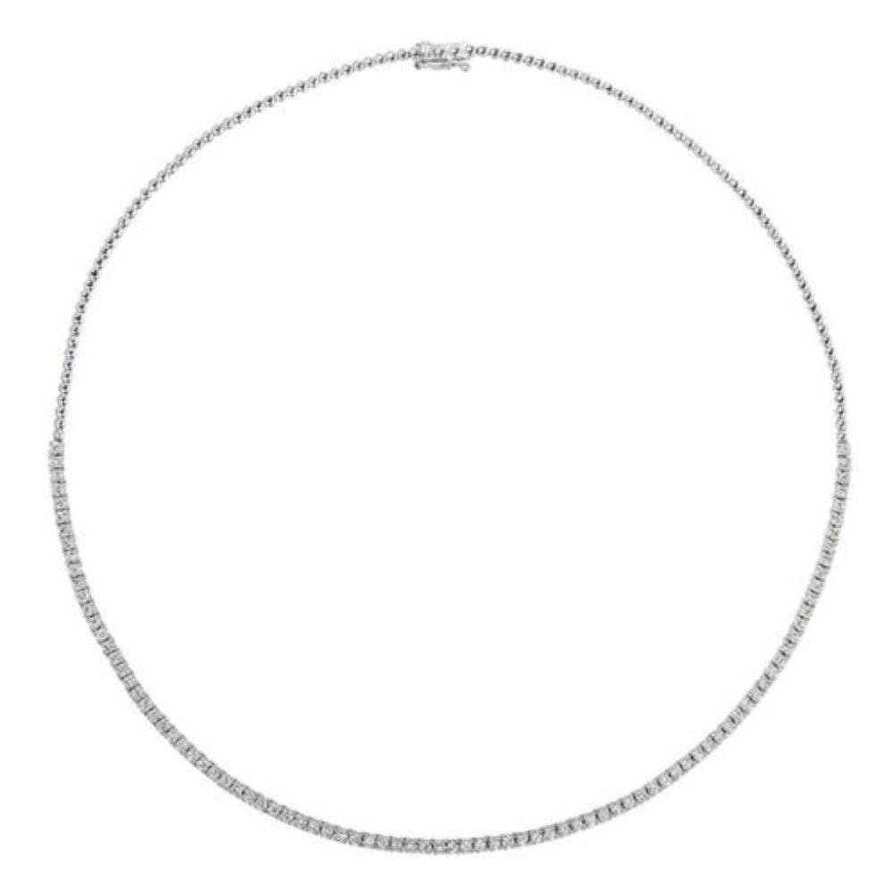 3.00 Carat Natural Diamond Tennis Necklace G-H SI